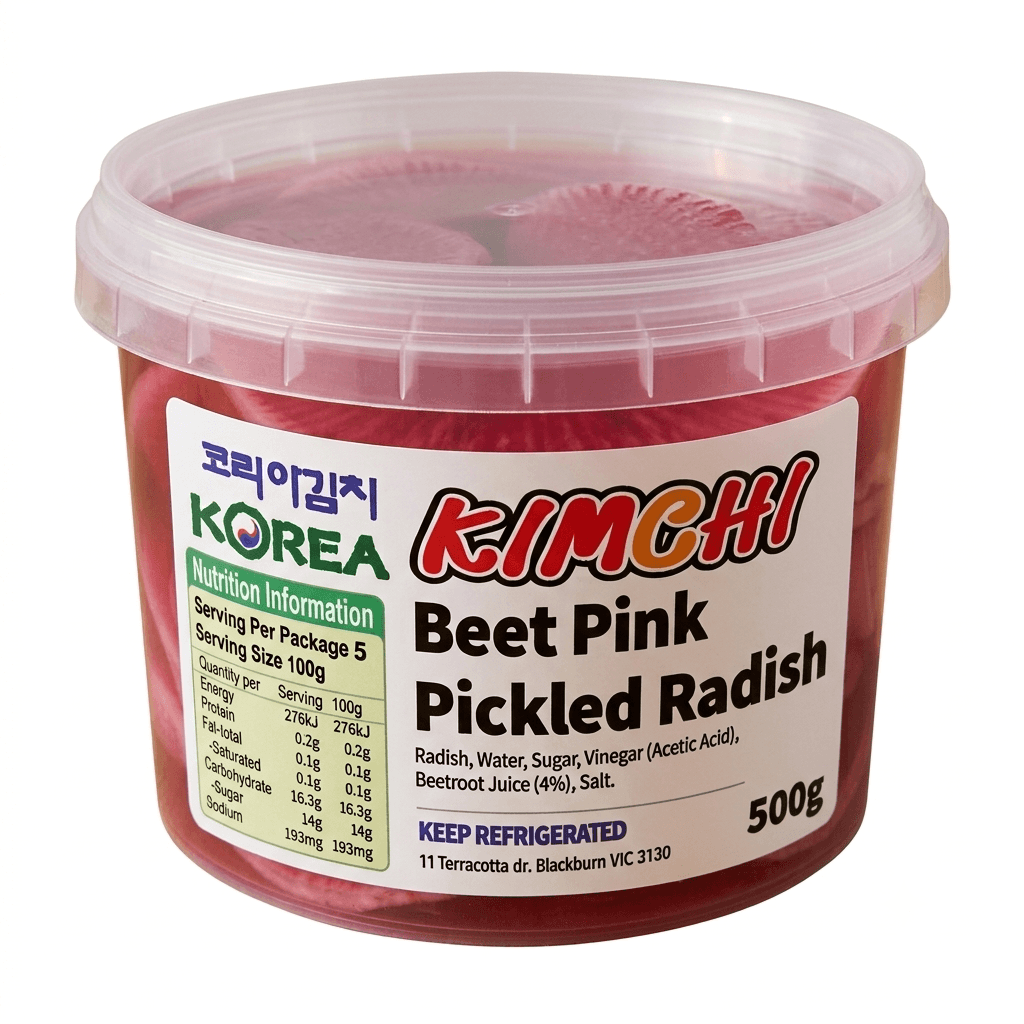 Beet Pink Pickled Radish (Vegan) 500g