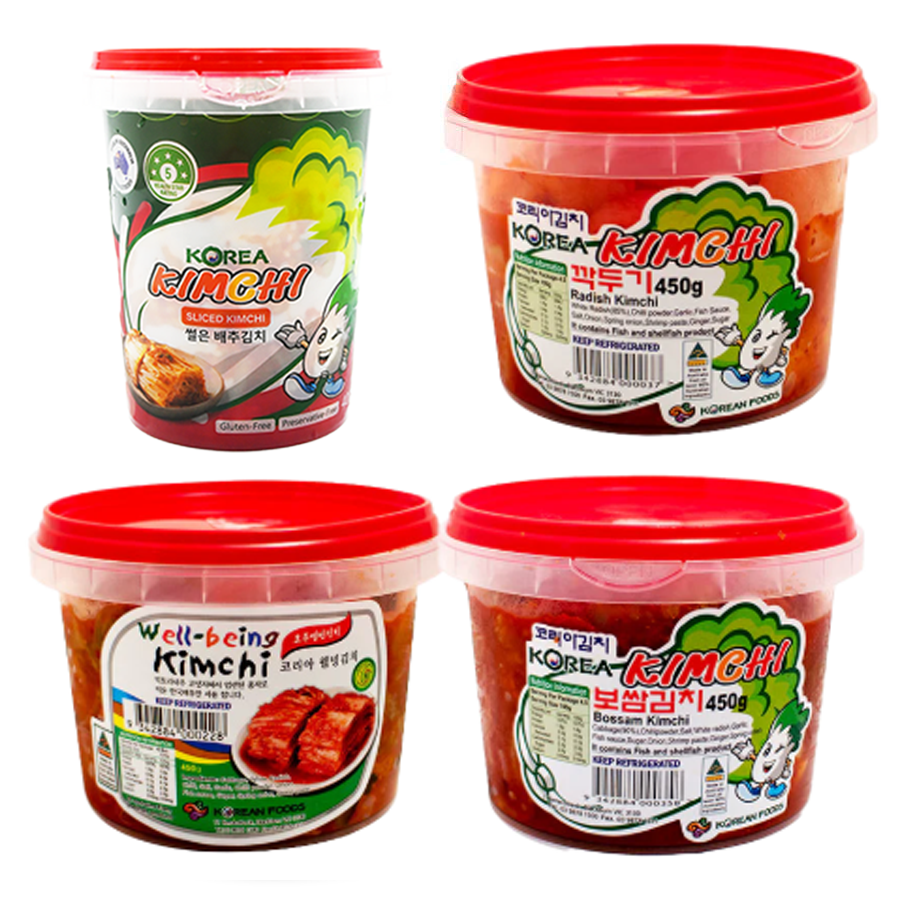 4-Types Kimchi 450g Bundle